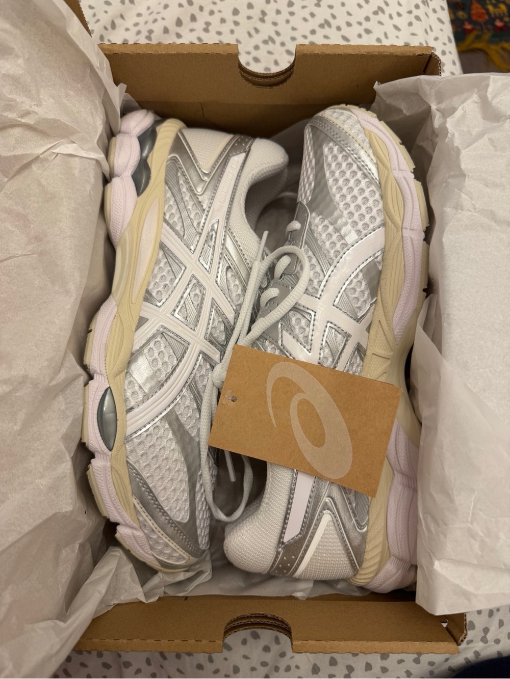 Asics Women's Running Sneakers - White, Silver, Tan
